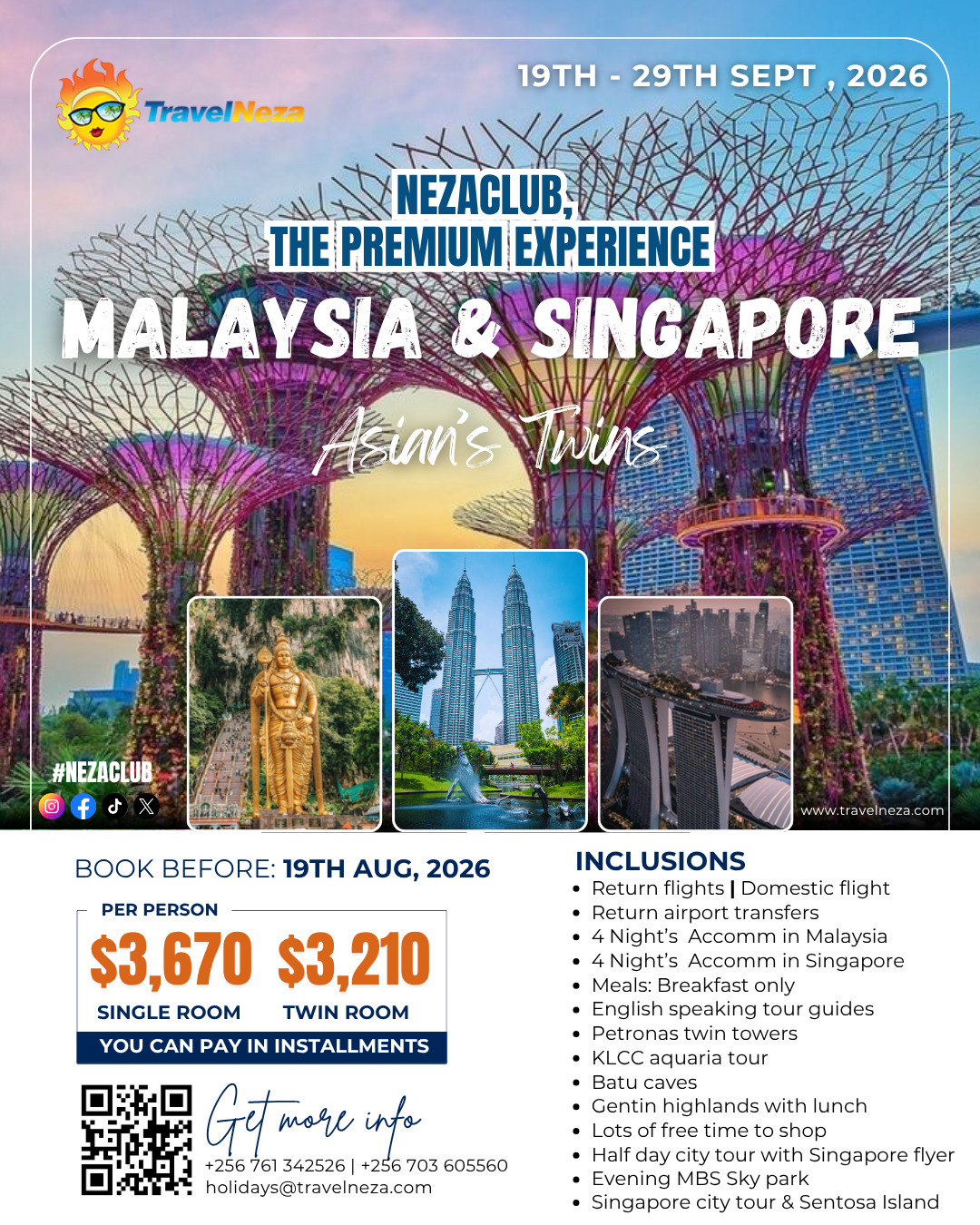 Nezaclub Malaysia and Singapore September Holiday, 2026