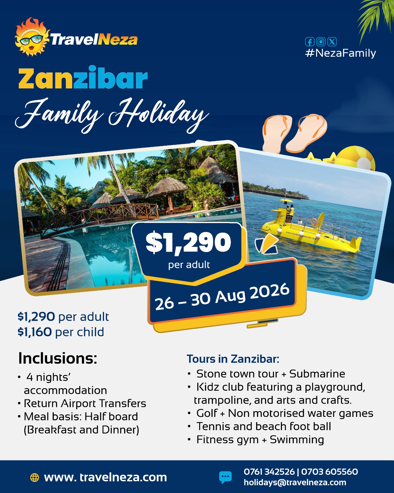 NezaClub Zanzibar August Family Holiday