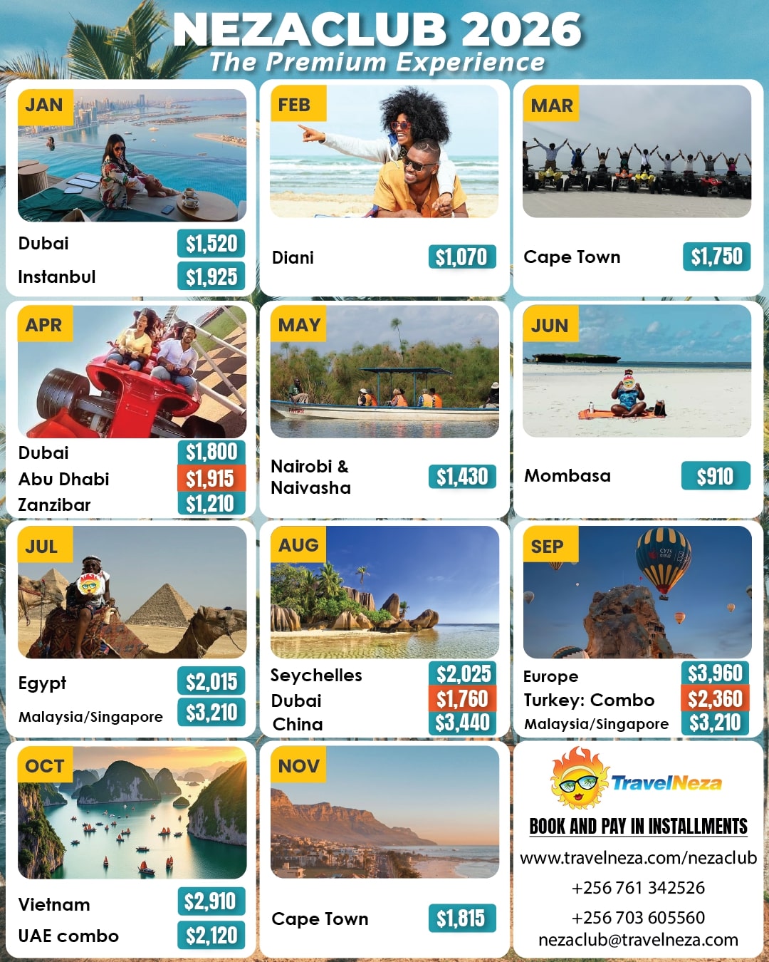 NezaClub Calendar August 2024