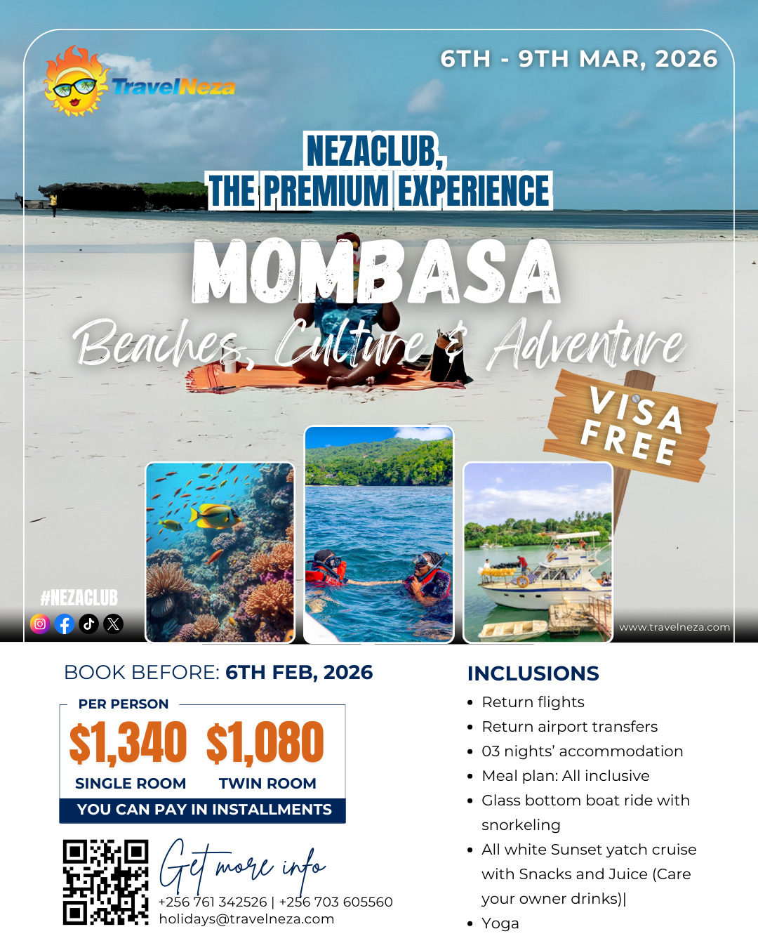 NezaClub Mombasa March Retreat: All Inclusive, Ocean Calm & Easy Days